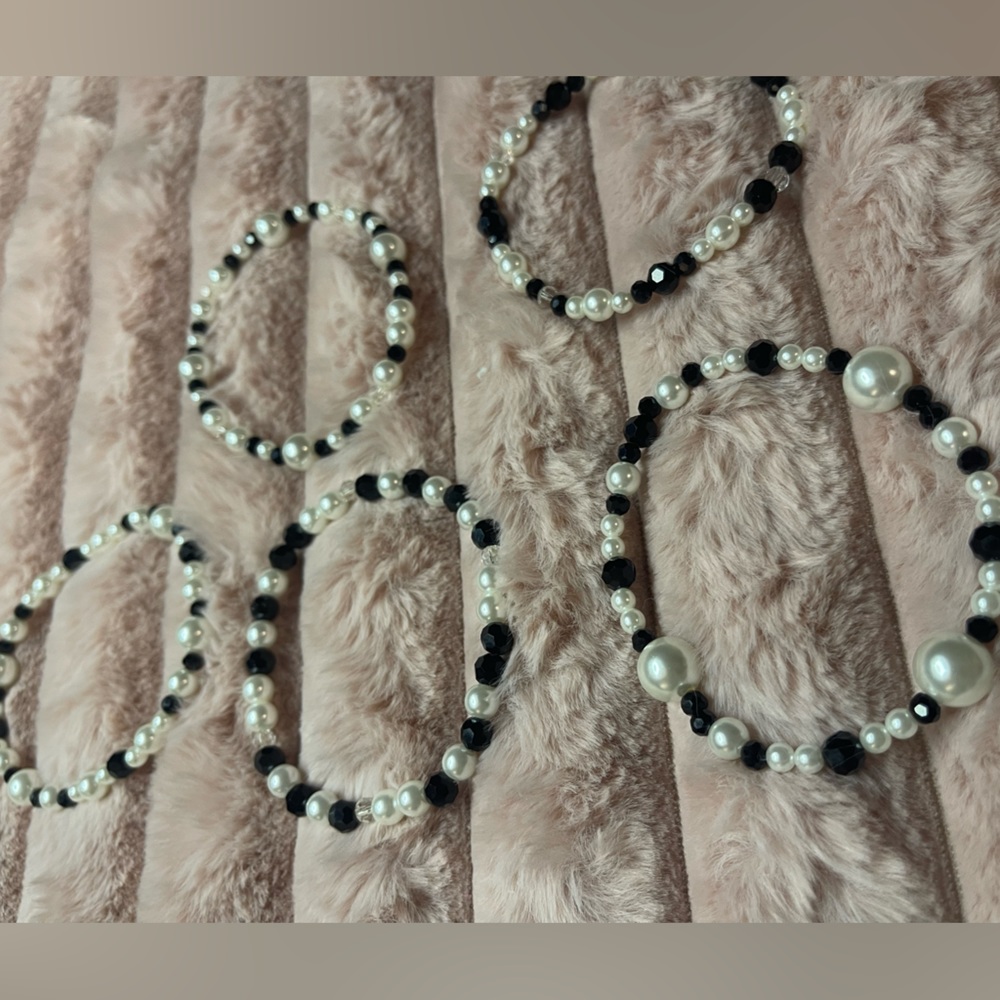 Mixed Beaded Stackable 5 Pc Stretch Bracelet - image 8